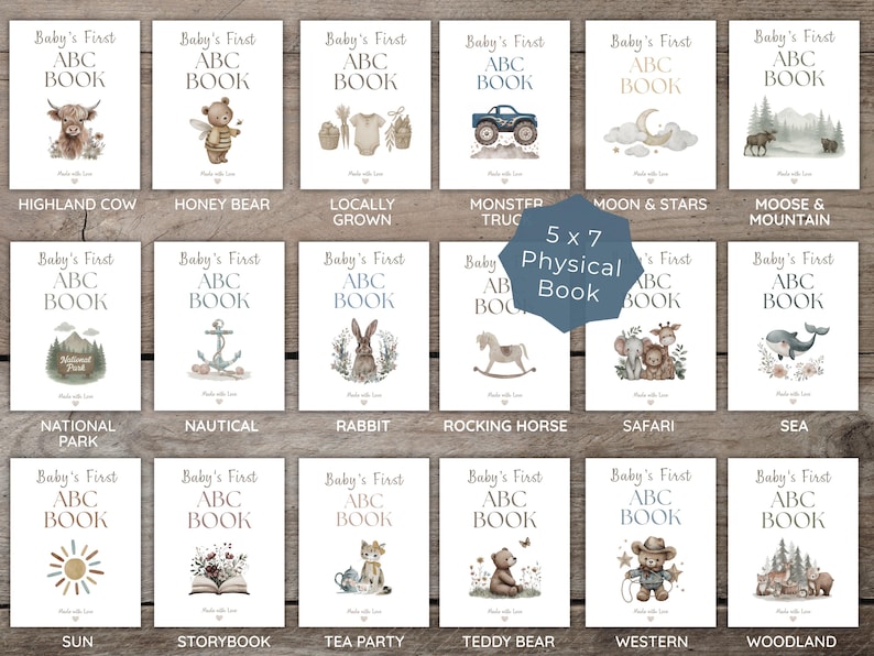 Baby shower ABC coloring book activity with adorable animals and space for guests to write prayers or messages for baby. Perfect keepsake gift.