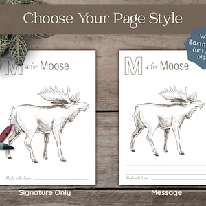 ABC Coloring Book Baby Shower Guest Book Alternative | Moose and Mountain Outdoor Theme 1st Birthday image 4