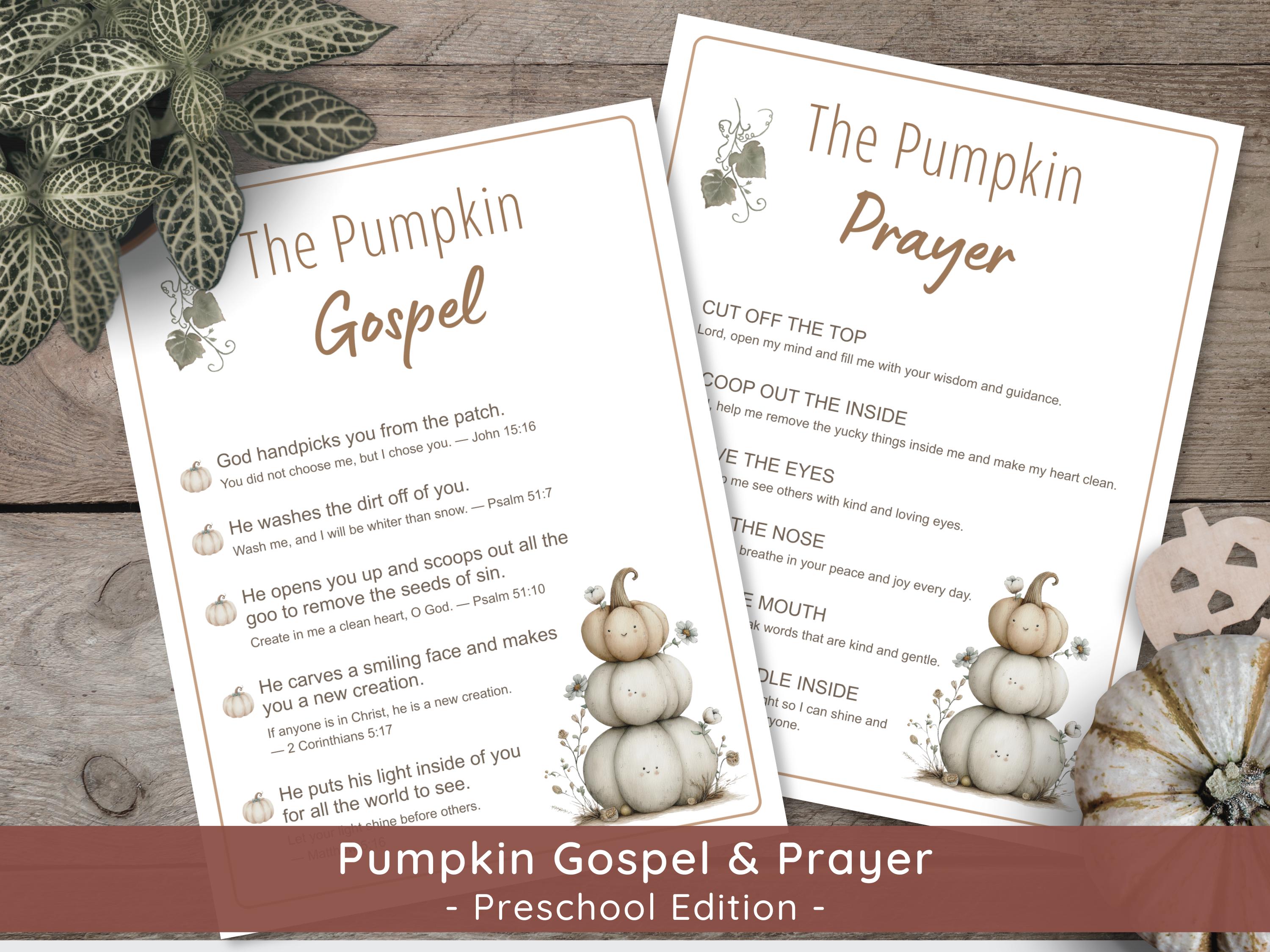 Pumpkin Gospel & Pumpkin Prayer Fall Printable Craft: Kids Bible…