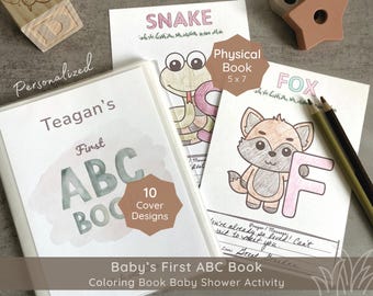 Baby's First ABC Book Baby Shower Guest Book Alternative | Custom Coloring Book Baby Shower Game | Personalized Baby Book Keepsake