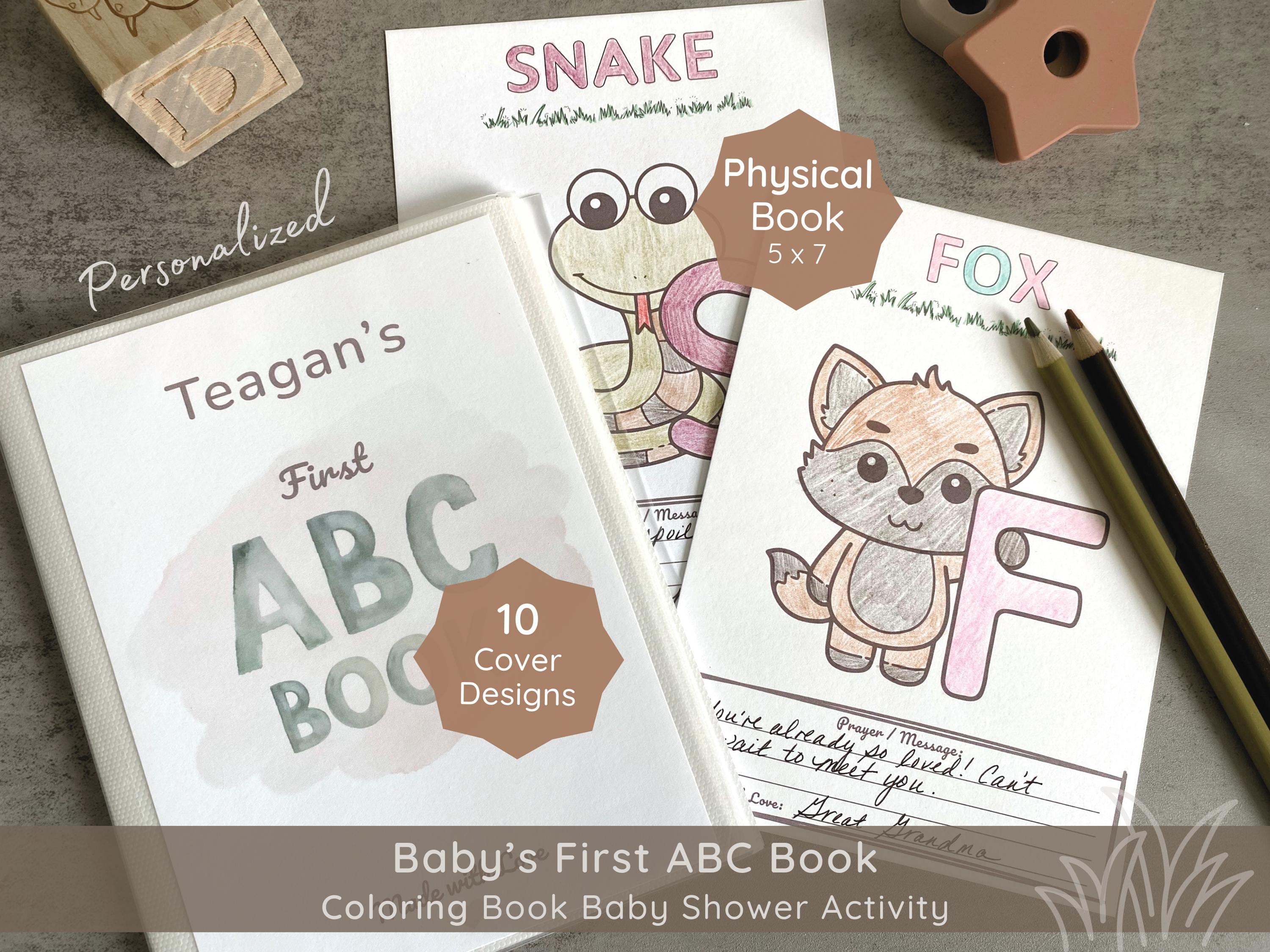Baby's First ABC Book Baby Shower Guest Book Alternative | Custom Coloring Book Baby Shower Game | Personalized Baby Book Keepsake