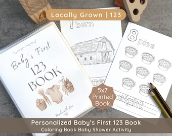 Farmers Market Baby Shower Guest Book Alternative: Locally Grown 123 Coloring Book Sprinkle Activity
