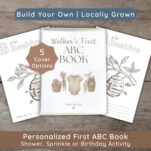 Farmers Market Baby Shower Coloring Guest Book Alternative: Baby's First ABC Sprinkle Game, Fresh Off the Market, Locally Grown