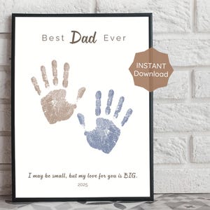 1er cadeau de fête des pères imprimable | Cadeau pour papa de Kid | meilleur père de tous les temps | Cadeau fait main pour papa, carte imprimable pour la fête des pères
