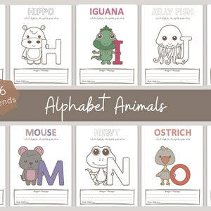 A to Z animal coloring book for baby shower guests. Includes space for prayer or message to baby. No prep, printable activity.
