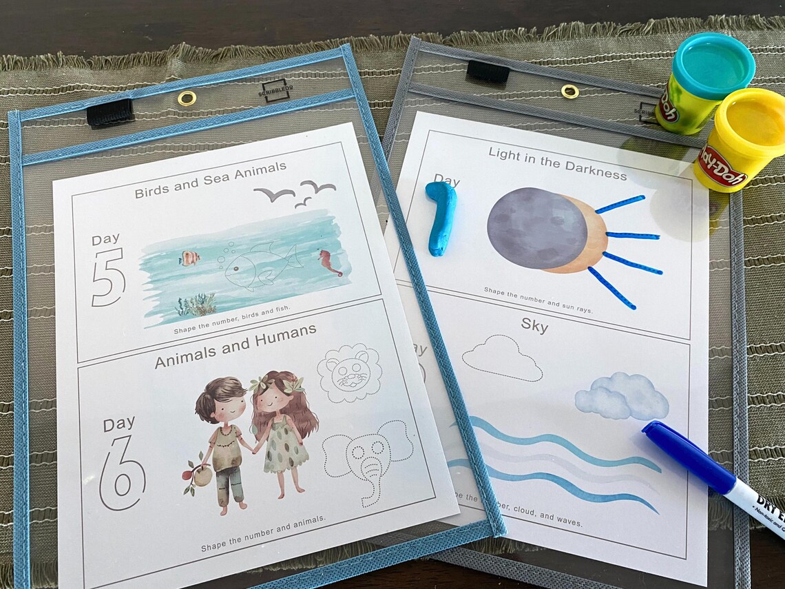 Days of Creation Playdough Mats: Christian Sensory Activity (digital ...
