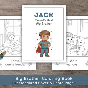 Personalized Big Brother Coloring Book: New Sibling Gift (PDF)