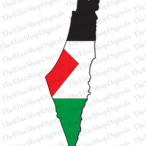 Palestine Map Digital Download, Palestinian Map Svg, Pdf, Png, Jpg File, Palestine Map Printable, Instant Download