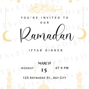 Ramadan Iftar Dinner Invitation, Editable Invitation, Digital Download, Editable Ramadan Template, Iftar Invitation, Mobile Iftar Invitation