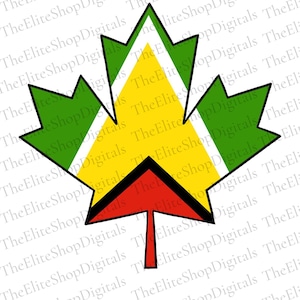 Canadian Guyanese Flag Digital Download, Canada/ Guyana Flag Svg, Pdf, Png, Jpg File, Guyanese Canadian Printable, Instant Download