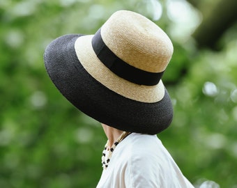 Cappello Di Paglia Contadino Cappello Trilby In Paglia 100% Estivo - Perfetto Per L'estate, Colore Beige, Stile Elegante Trivella A Mano