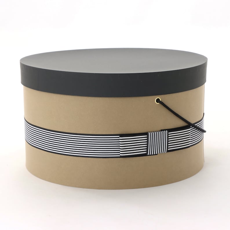 Grosgrain hat box 45cm 35cm diameter made with recycled paper