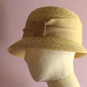 Cloche Natural Straw short-brimmed Hat Marie small-brimmed hat women summer hat