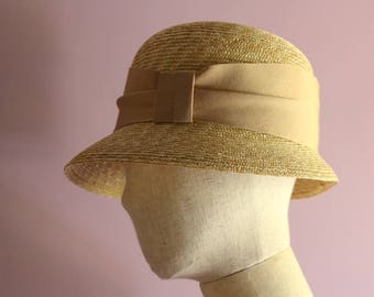 Cloche Natural Straw short-brimmed Hat Marie small-brimmed hat women summer hat