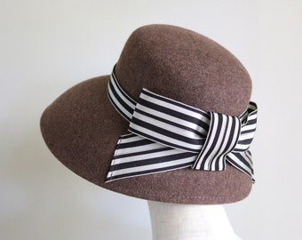 Sombrero Casablanca de lana marrón "Cecil"