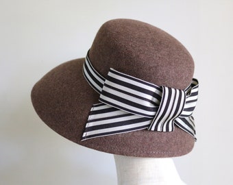 Brown Wool Casablanca Hat "Cecil"