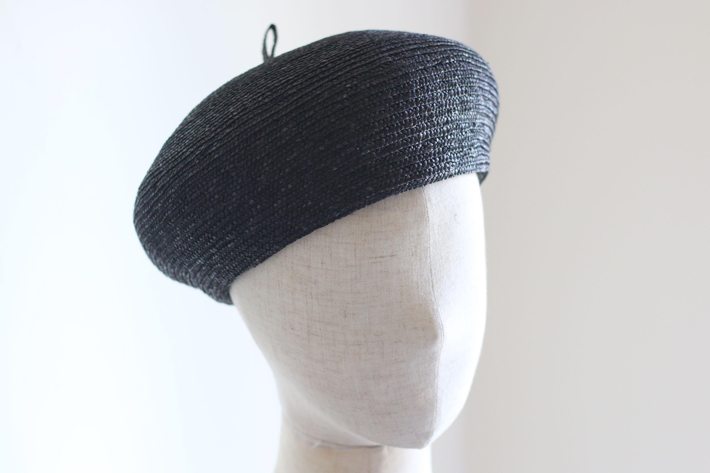 Woven Straw Beret Black | Parisian Scandi Minimalism | NWT Women main image 4