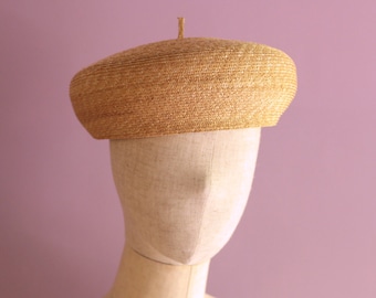 size M Ready to ship Natural Straw Beret Hat for Summer Elie