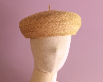 Natural Classic Straw Beret Hat Elie