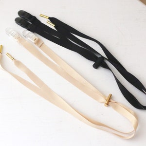 Detachable Chin straps with clips for a hat black or beige