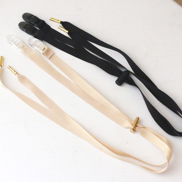 Detachable Chin straps with clips for a hat black or beige