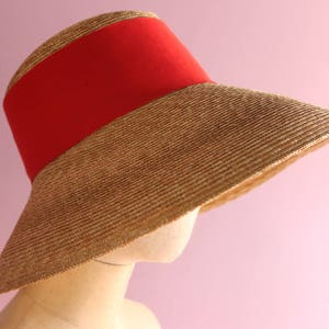 Grosgrain Down turned brim straw hat, Audrey Hepburn Hat