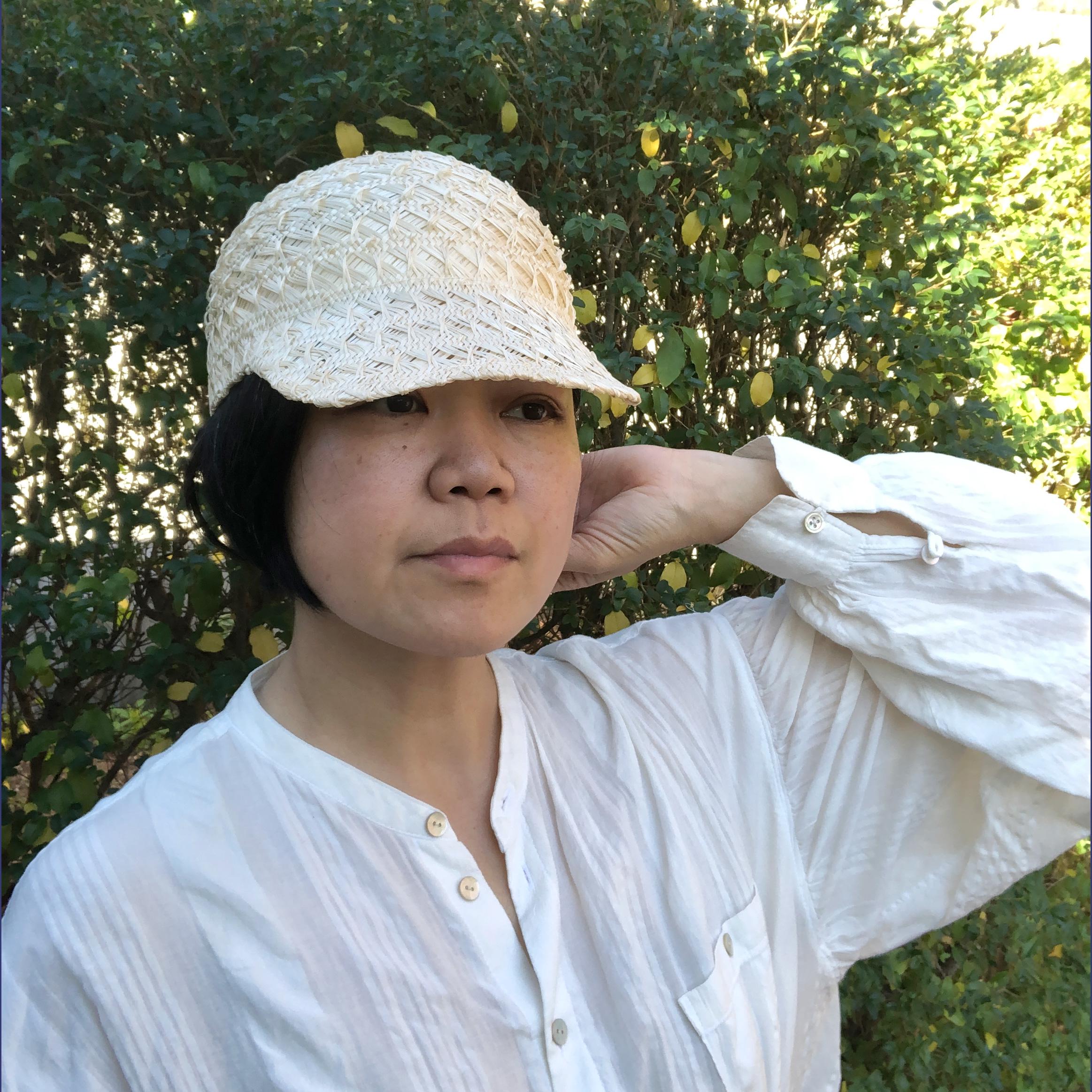 Ready to ship Patterned Textured Cream Sisal Cap small brimmed summer cap baseball cap