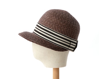 Short-Brimmed Straw Cap "Gigi Brown"