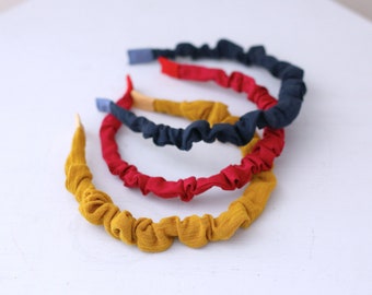 Natural Fibre Narrow Scrunchie Headband Skinny headband cotton thin headband