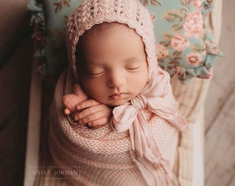 Knitting Pattern, Knit PDF Pattern,  Newborn Hat Pattern, PHOTO shoot prop,  Knit, Tutorial, PDF, Newborn hat, Hanalei Bonnet