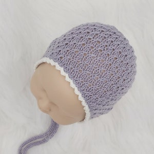 Knitting Pattern, Knit PDF Pattern, Newborn Hat Pattern, PHOTO shoot prop, Knit, Tutorial, PDF, Newborn hat, Waverly Bonnet image 4
