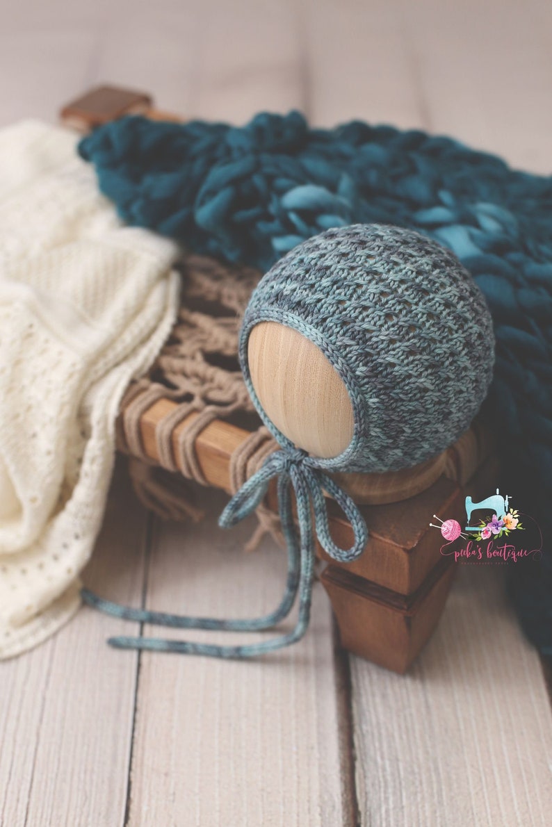 Knitting Pattern, Knit PDF Pattern, Newborn Hat Pattern, PHOTO shoot prop, Knit, Tutorial, PDF, Newborn hat, Waverly Bonnet image 9