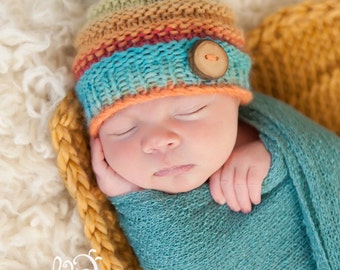 Baby Beanie Knitting Hat Pattern - Size Newborn - PDF Sale - Instant Digital Download