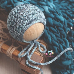 Knitting Pattern, Knit PDF Pattern, Newborn Hat Pattern, PHOTO shoot prop, Knit, Tutorial, PDF, Newborn hat, Waverly Bonnet image 1
