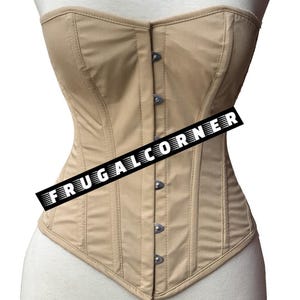 Women&#39;s Overbust Steel Boned Corset Waist Trainer | Cotton Twill Body Shaper | Heavy Duty Shaping Corset for Waist Training