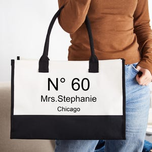 Sac cadeau d'anniversaire personnalisé, sac cadeau d'anniversaire pour filles, sacs fourre-tout d'anniversaire, 18e, 21e, 30, 40e, 50e anniversaire, 60e anniversaire, sac d'anniversaire personnalisé