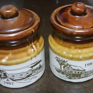 Vintage Cheese Spread Crocks by Swiss Colony. 2 Piece Set