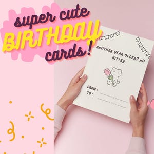 かわいい子猫のオリジナルギフト：心のこもったメッセージ付きの誕生日カード |かわいいデザインとユニークなテキスト - FROM/TOフィールドを含む