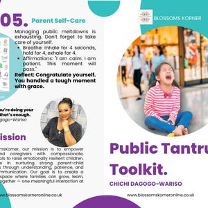 Toolkit voor openbare driftbuien | Afdrukbare kalmerende strategieën voor kinderen | Hulp bij het opvoeden van emotionele problemen in het openbaar | Digitale download
