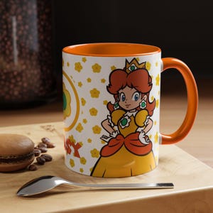 Coffee Mug. Princess Daisy Coffee Mug. Mario Bros Coffee Mug. Gamer Mug. Gamer Gift Mug. Mario Bros Princesses Mug. Videogame Coffee Mug.