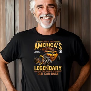 Blazing Legacy T-Shirt: 1932 Ford Deuce Coupe Roaring Hot Rod Tee - Perfect Gift for Car Lovers