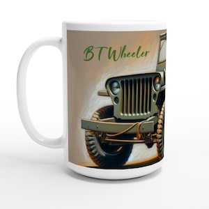 1948 Jeep Willys CJ-3A Mug - Iconic Pastel Design - Perfect Coffee Cup Gift