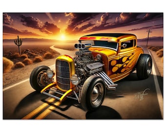 1932 Ford Deuce Coupe Hot Rod Poster – Vintage Garage Wall Art - Etsy