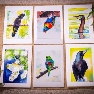 Australian Watercolour Birds Greeting Card - Set 1