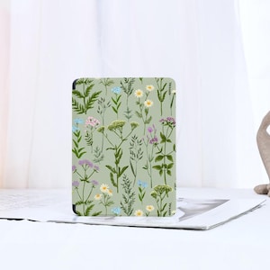 Green Plant Flowers Kindle Case All New Kindle Paperwhite 12th 7&quot;Cover Paperwhite 6.8&quot; Kindle 6&quot; 10th 11th 2024 Case Colorsoft Cover