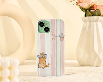 Striped Kitten iPhone Case for iPhone Air 17 16 15 14 13 12 11 Pro Max 16e 15 14 Plus Mini iPhone X XS XR SE Tough/Soft iPhone Cover