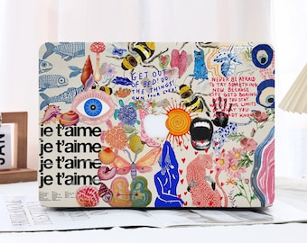 MacBook-skal med abstrakt konstkollage MacBook-skal med Macbook Air-skal MacBook Pro-skal MacBook Air 15/13/11 MacBook Pro 13/14/15/16 2020-2026 Laptop-skal