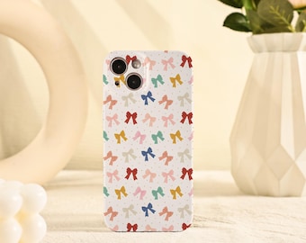 Colorful Bow Tie iPhone Case for iPhone Air 17 16 15 14 13 12 11 Pro Max 16e 15 14 Plus Mini iPhone X XS XR SE Tough/Soft iPhone Cover