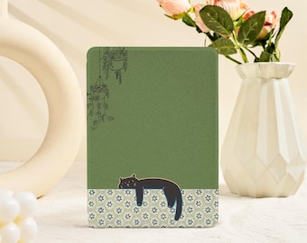 Funda para Kindle Green Black Cat Funda para Kindle Paperwhite Funda para Kindle Paperwhite 12.º, 10.º y 11.º modelos Funda para Kindle Paperwhite 1/2/3/4/5 Funda para Kobo Clara