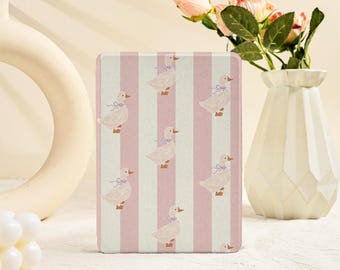 Pink Duck Stripes Kindle Case Kindle Paperwhite Case Kindle 12th/10th/11th Case Paperwhite 1/2/3/4/5 Kindle Paperwhite Cover Kobo Clara Case